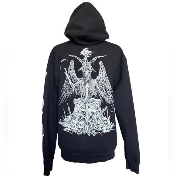 Spencer's Tops - NWOT Spencer’s Woman’s Small Black Baphomet Graphic Hoodie